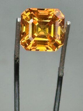 Certified Asscher Orange Sapphire